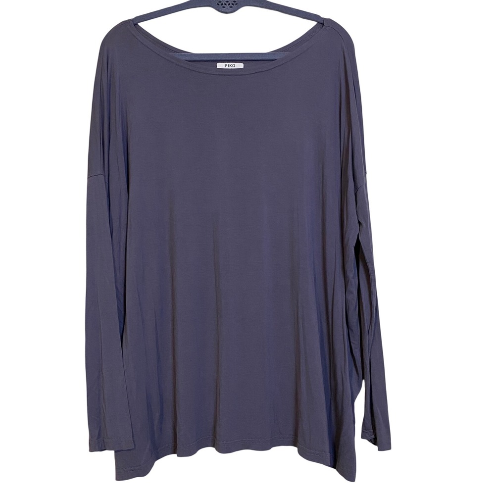 Piko Envi Free Fashion Womens Gray Bamboo Spandex Long Sleeve Oversized Blouse